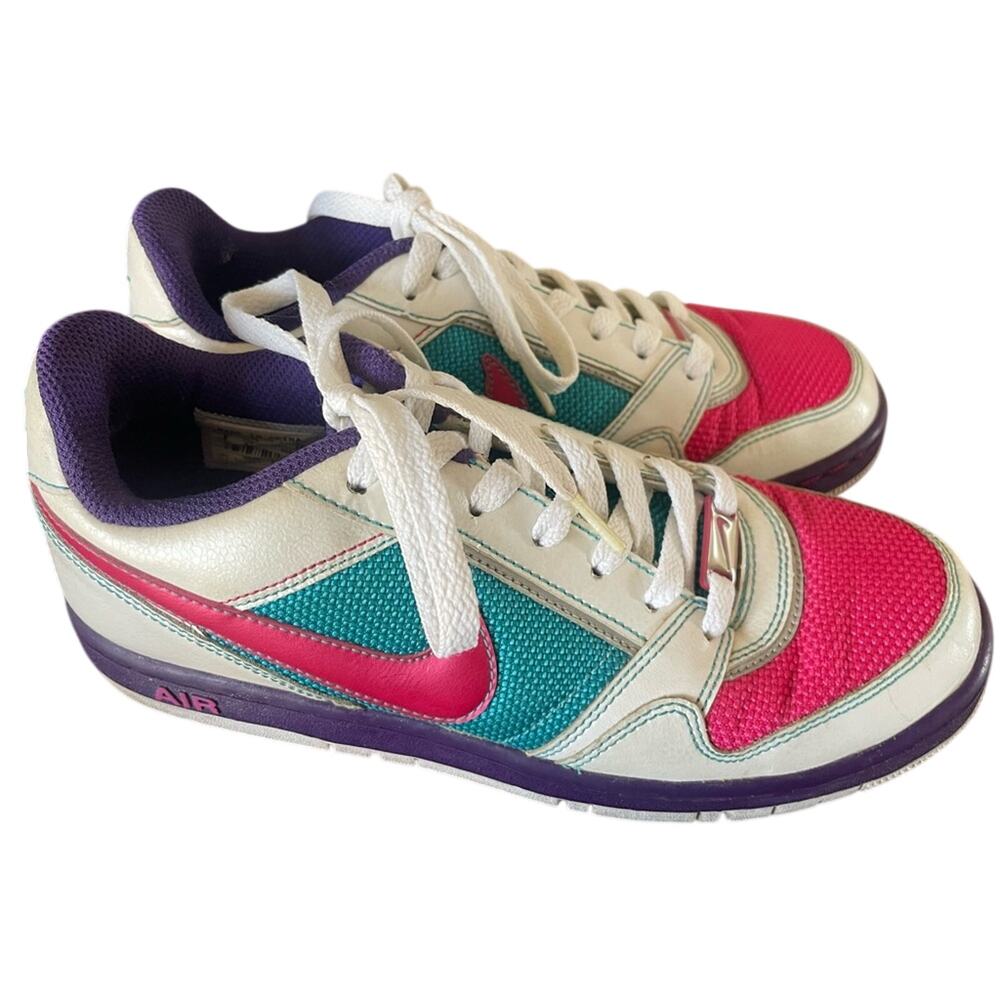 NIKE 394656-165 AIR PRESTIGE II WOMEN'S 8M WHITE PINK PURPLE BLUE AF1 SNEAKERS